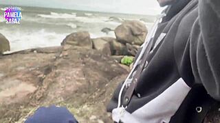 thick beach babe bent over for young stud's big cock 🍑🏖️