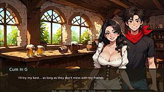 Whoa, farmer's accidental boner pops in taboo hentai nurse's cooking apron outfit! 🍆👩‍🍳😏