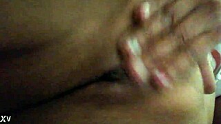 She Fingers Her Wet Pussy Voyeur Style Moaning Loud for Boyfriend's Hidden Camera