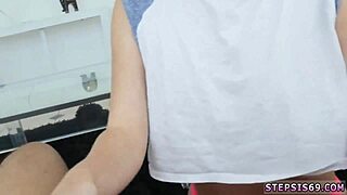 Petite blonde teen 18+ masturbates hard then fights for real first anal hardcore