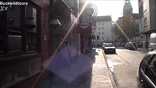 discover kaiserstraße hanover's vibrant sights as european tourist wanders german streets