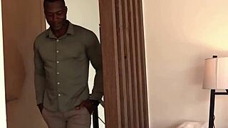 Wife's Jaw Drops at Hubby's Gift - Giant Dildoed Chocolate Stud Joins for Massive Interracial 3some Pound!