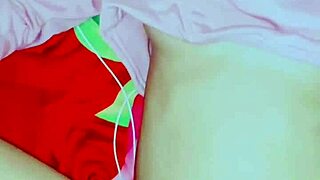 Skinny hijab teen squirts on vibrator caught by neighbor