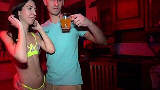 Private Sex Party Rough Doggystyle with Horny Brunette Cum Facial