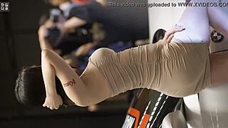 seoul's sexy korean racing babe tempts softly