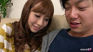 slim japanese teacher seduces skinny boy for rough pussy fuck waiting for parents