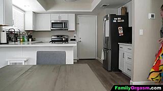 stepdaughter drops to knees deepthroating stepdad's cock till orgasm