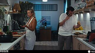 Stepson freezes huge tits milf stepmom Shalina Devine for bound freeuse pounding and creampie?