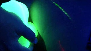 i'm dying to lick cute blonde's big tits pussy at this lesbian party with glowing toys moaning