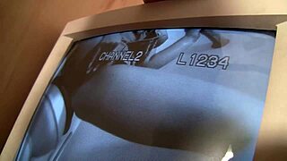 talia palmer peeks through glory hole as cock pushes in