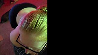 Hot Redhead Glasses Girl Gags on BBC Throat Worship Pt2!