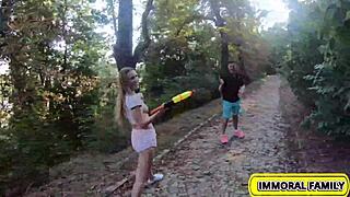 alexis crystal bares huge czech tits in wild woodland chase