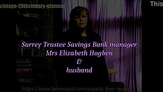 Classy Glasses Bank Manager Elizabeth Hogben Strips for Husband's Long Hair Clothed Cock