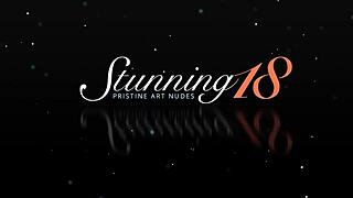 nasty lil renzy f rubs her shaved teen pussy with showerhead till she squirts juicy orgasm