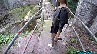 Shy Japanese Tourist's Outdoor Natural Boobs Fuck Hesitation