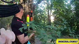 alexis crystal bares huge czech tits in wild woodland chase