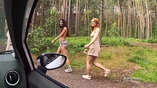 i picked up three teen lesbians in forest they're fingering wildly for me...