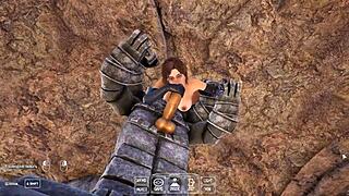 Lara Croft deepthroats huge cock to activate ancient statue 3D hentai 🔥🍆