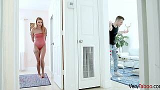 stepsister tied up spanked fucked hard by bro in garage - xeena mae takes it all