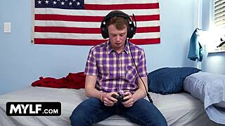 Experienced milf teaches virgin boy rough fucking cowgirl spanking!