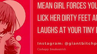 can your tiny dick handle this mean bimbo's foot slave joi degradation roleplay?