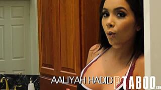 Petite Aaliyah Hadid Fucks Her New White Stepdaddy Hardcore POV