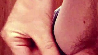 amateur pulls foreskin back and forth quick homemade solo handjob cum