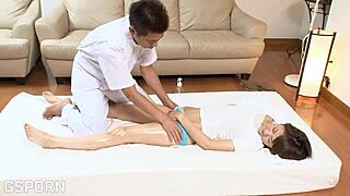 😍 sexy japanese milf gets oiled massage fucked deep creampie cowgirl ride