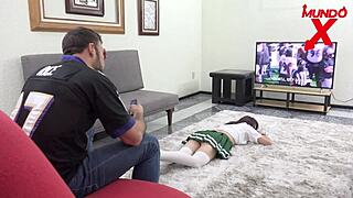 She hooks up with friend's stepdad right after training.