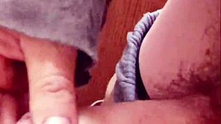 amateur pulls foreskin back and forth quick homemade solo handjob cum