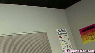 Amateur 18+ teens suck dick in classroom roleplay threesome