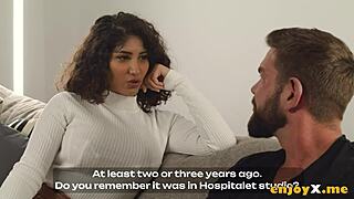 this horny latina babe with huge natural tits gets her hairy pussy roughly fucked to screaming orgasm