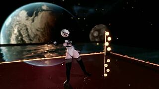 2b shakes her huge boobs in a sexy teasing cover dance routine