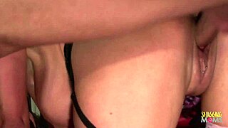 blonde milfs with fake boobs start nasty bar foursome before leaving