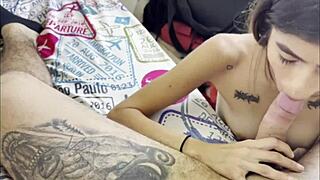 my stepsis gives me the best blowjob while we're home alone