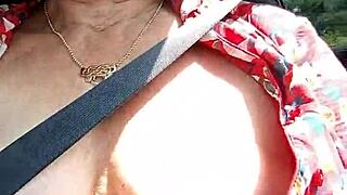wanna see this housewife ride with tits flashing out?