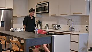 moms chubby friend mandi may rides young cock for cum