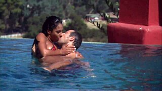 dee gives hot poolside massage turning into interracial fuck with big cock