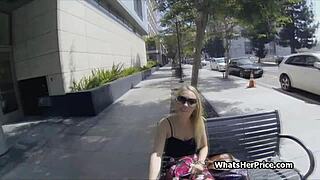 How Much For Pounding This Broke Blonde Street Teen?