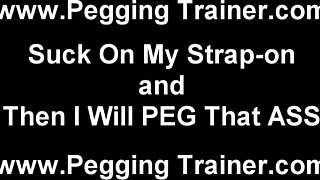 Black babe pegs your ass raw with huge strap-on dildo!