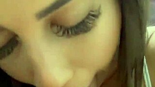 Brazilian amateur deepthroats then raw fucks with milk orgasms in fishnets