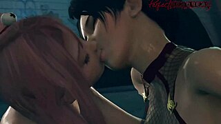 compilation of cartoon girls passionately kissing to hot music