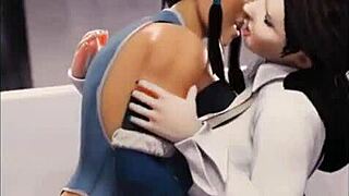 compilation of cartoon girls passionately kissing to hot music