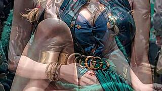 hey check this ai blonde in high fashion flashing her sexy pussy everywhere