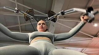 blonde teen masturbates hard in public gym flashing big natural tits orgasming