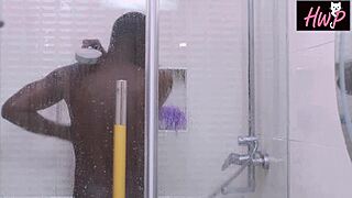 horny housewife bends over big ass for househelp's monster cocks doggystyle ebony lover watches