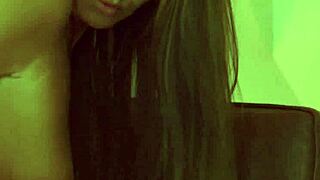 Legal age teen 18+ spreads tight wet pussy for sexy solo dildo fingering masturbation