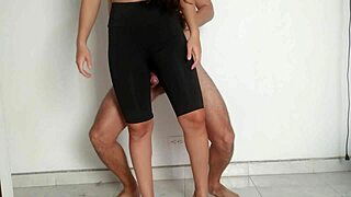 stepsis uses her sexy legs to jerk me off