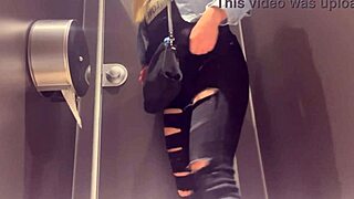 HIDDEN CAMERA CAPTURES EVERY DETAIL OF GIRL PEEING IN PUBLIC TOILET SHAVED PUSSY AND TIGHT ASSHOLE EXPOSED