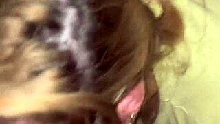 blonde homemade slut bends over for tinder guy's blowjob pounding